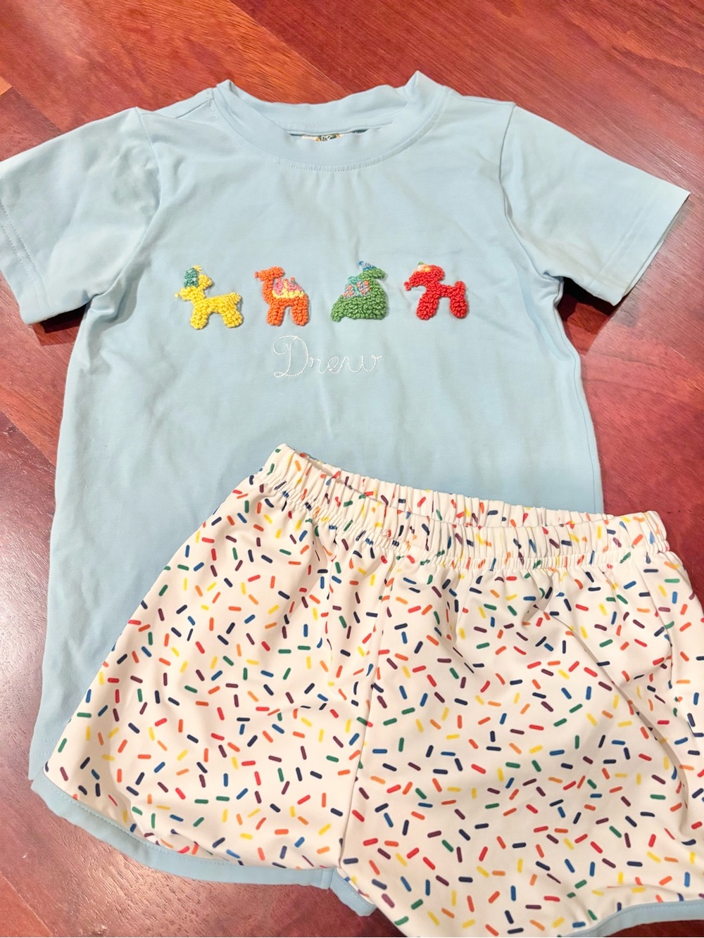 Drew monogrammed birthday set